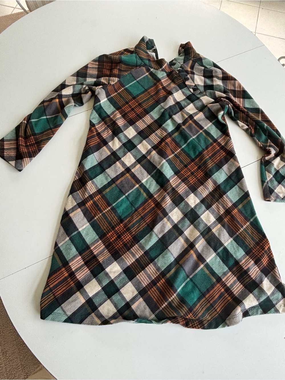 Jessica Howard Green Brown Black Plaid Long Sleeve Dress
